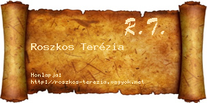 Roszkos Terézia névjegykártya