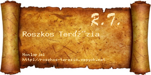 Roszkos Terézia névjegykártya
